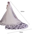 thumbnail image 3 of Visland 300CM avec Filet Peigne Voile de Mariée Couche Simple Voile Long Accessoires pour Cheveux, 3 of 7