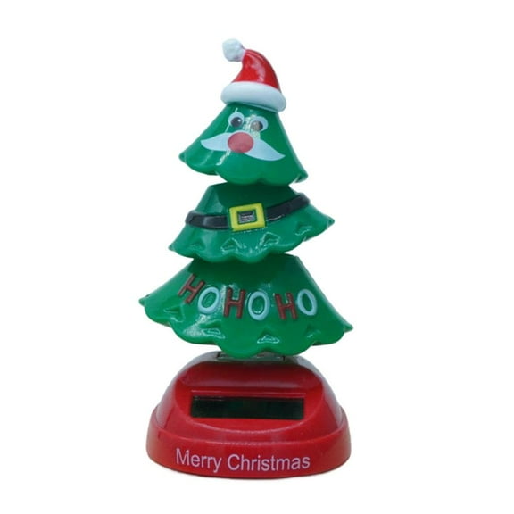 Christmas Solar Powered Dancing Toy, Swinging Tree Xmas Bobblehead Wobble Window Toys, SolarDancing Figurines SolarToys for Car Dashboard Toys, Solar Shaking Head Doll Christmas Tree Swing Figurines