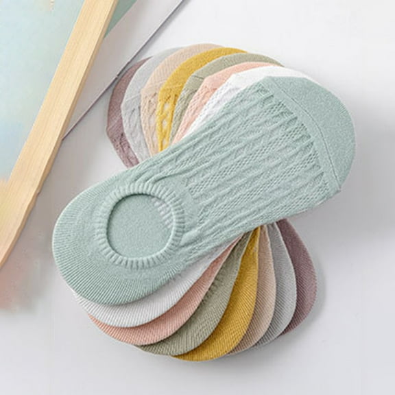 Happy Date Liner Socks Women's Low Cut Cotton Nylon Boat Invisible Hidden Socks Non-Slip for Flats