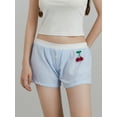 thumbnail image 5 of Michellecmm  Women Summer Shorts Cute Cherry Striped Print Elastic Short Pants, 5 of 9