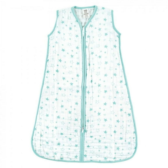 Luvable Friends Baby Sleeveless Muslin Cotton Sleeping Bag, Sack, Blanket, Stars Muslin, 0-6 Months