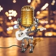 thumbnail image 6 of Naittoop Desk Lamp,Handmade Vintage Microphone Guitar Robot Table Lamp LED Bulbs Wall Lamp Home Desktop Decoration Height 8.5 inch,Width 4 inch and Depth 3 inch (with Lamp), 6 of 7