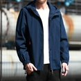 thumbnail image 5 of Maoxin Mens Jacket Men's Casual Loose Fitting Long Sleeved Zippered Hooded Jacket Jackets for Men , Dark Blue , 3XL, 5 of 6
