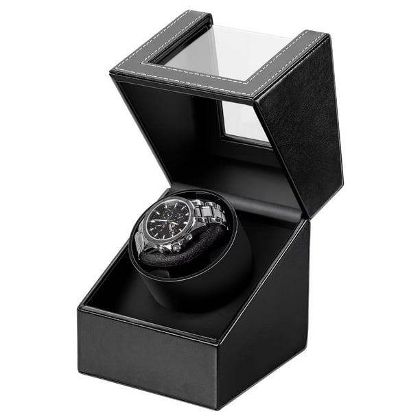 Single Watch Winder for Automatic Watches with Durable PU Leather