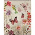 thumbnail image 1 of Manual Woodworkers & Weavers SANTCU 50 x 60 in. Hummingbird & Butterfly Poly Throw Blanket, 1 of 1