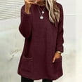 thumbnail image 5 of YOTMKGDO Sweaters for Women, Long Sweaters for Women Womens Long Sleeve Shirt Women Fall Womens Winter Coat Loose Wool Jac Crewneck Sweatshirts, Fleece Jacket Women Red+XXL, 5 of 6