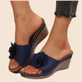 thumbnail image 5 of Iyufng Wedge Sandals for Women Floral Embellishments Slippers Summer Casual Outdoor Beach Shoes, 5 of 7