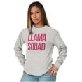 thumbnail image 3 of Llama Squad Save The Drama Alpaca BFF Women's Long Sleeve T Shirt Brisco Brands M, 3 of 6