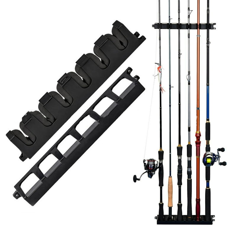 Wall Mounted ABS 6 Rods - S Size Fishing Pole Display Fixed Rack