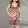 thumbnail image 2 of Odeerbi 5-13 Years Kids Girls Summer Jumpsuit Striped Flower Print Camisole Romper Casual Breathable Comfortable Suspender Overalls Bib Overall Shorts with Pockets, 2 of 4