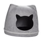thumbnail image 5 of Cama cueva de fieltro para gatos, extraíble, acogedora, con forma de cabeza de gato, ideal para las cuatro estaciones. Gris claro, 5 of 9