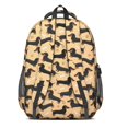 thumbnail image 3 of Dachshund and Bone Orange Pattern Cute School Backpack Bag with Padded Back and Adjustable Shoulder Straps 16.9 X 12.6 X 5.9 Inches, 3 of 5