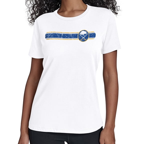 Women's Starter White Buffalo Sabres Team Stripe T-Shirt