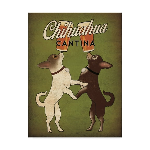 Trademark Fine Art 'Double Chihuahua v2' Canvas Art by Ryan Fowler