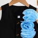thumbnail image 4 of Odeerbi Niñas 2 Piezas Preppy Traje Satén Flor Camisa Sin Mangas y Falda Plisada Conjunto Uniforme Escolar, 4 of 9