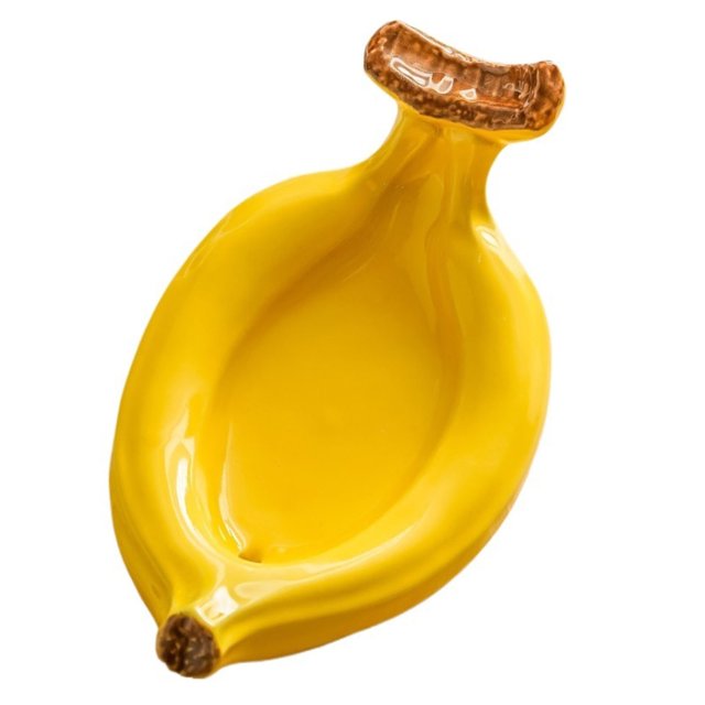 Estante de drenaje de caja de jabón de cerámica con forma de plátano lindo for baño