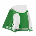 thumbnail image 3 of Coerni Girls & Boys Hooded Baseball Jacket Contrast Long Sleeve Button Down Varsity Jacket Casual Versatile All-Weather Preppy Outerwear, 3 of 5