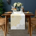 thumbnail image 5 of Store Dahlia Cotton Linen Table Runner Dresser Scarves,Elegant Dahlia Flowers Yellow Grey Table Runners for Dinning Table,Farmhouse Kitchen Decor,Holiday Dinner Decoration-13x108 Inch, 5 of 6