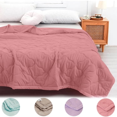 kttectoa Eco-Friendly Plain Printed Washed Summer Quilt, 98% Cotton 2% Spandex, Ventilation Comforter, Pink Purple Brown Blue, 39.37x59.05in Christmas Gifts Home