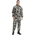 thumbnail image 2 of Mufeng Men's Long Sleeve Drawstring Hooded Coverall Front Half Zipper Dustproof Jumpsuit Workwear Camouflage 3XL/185, 2 of 7