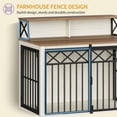 thumbnail image 4 of 39.4" Large wooden dog crate, Indoor Dog Kennel with Barn Door for Medium/Large Dogs, 3 Doors dog Crate Furniture with Storage, White Brown, 4 of 11