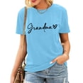 thumbnail image 2 of Delayuji Grandma Shirts for Women Shirt Heart Printed Casual Short Sleeve Tee Top Blue Xxl Polyester,Spandex Short Sleeve Shirts for Women, 2 of 5