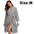 thumbnail image 1 of Nightgown Robe Soft Absorbent Lightweight Long Kimono Waffle Hotel/Spa Cotton Bathrobe, 1 of 9