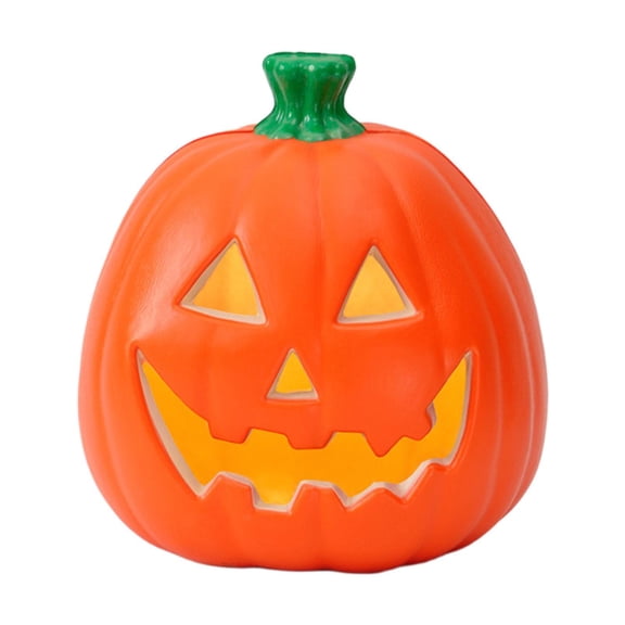 Milaget Halloween Decoration Pumpkin Light Led Bedside Lamp Scary Party Gift Desktop Prop Lighted up Pumpkin for Nursery Shelf Garden Style C