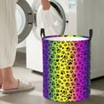thumbnail image 5 of Fuzoiu Animal Paw Rainbow Print Circular Hamper,Laundry Basket with Handle,Collapsible Laundry,Dirty Clothes Storage Basket,for Bedroom Bathroom Dorm Living Room-Small, 5 of 6