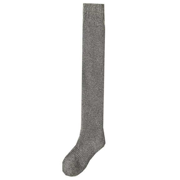 Xfvqtps Womens Thigh High Socks Long Tube Over Knee Length Non Slip Grippers Solid Color Thick Insulation Loop Thigh Socks Dark Gray