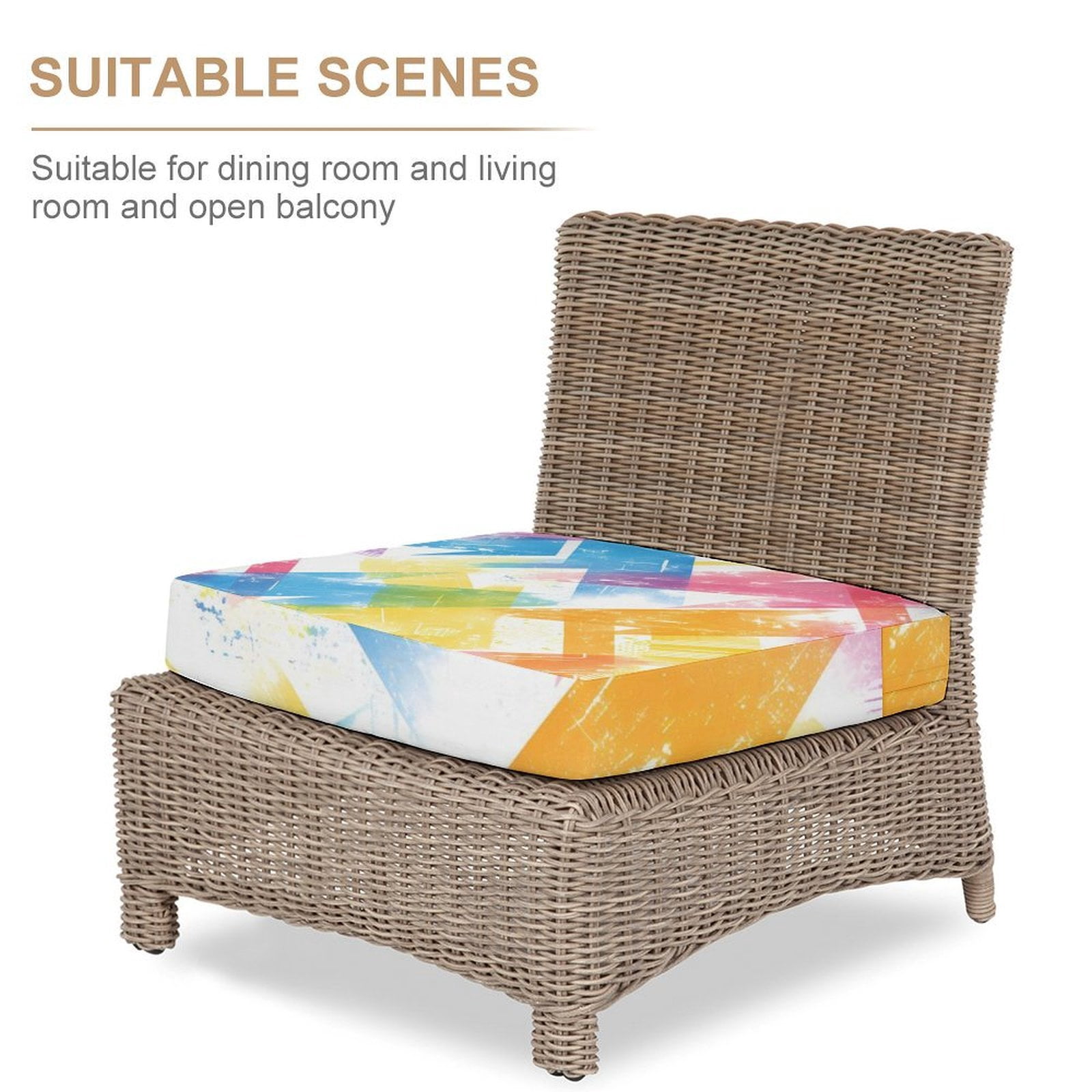 Outdoor Waterproof Sofa Cover Waterproof And Windproof Pull Rope Design Can Adjust The Size Of The Sofa Easy To Disassemble AliceBlue Tie-dye Background Rainbow Colors (2) 20x18x4in