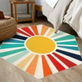 thumbnail image 2 of CAROMIO Boho Area Rug Washable Rug Sun Print Area Rug Modern Abstract Area Rug Bohemian Distressed Throw Rugs, 4.6' x 4' Red, 2 of 7