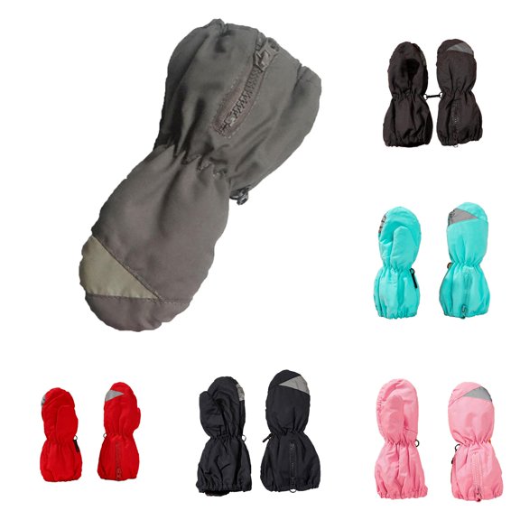 QTSHPN Winters Warm Gloves Kids Winter Ski Mittens Insulated Warm Boys Girls Cold Weather Outdoor Activities Fashion Mittens for Women Grey 2-4 Yaers