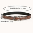 thumbnail image 4 of ibiyuan Mens Black Belt Western Cowboy Belt with Bull Buckle Floral Embossed Design Adjustable Fashion Accessory for Daily Wear and Parties, 4 of 6