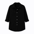 thumbnail image 5 of cocolona Womens Corduroy Blouses Casual Long Sleeve Button Shirts Solid Color Trendy Fall Tops Fashion Outfits, 5 of 6