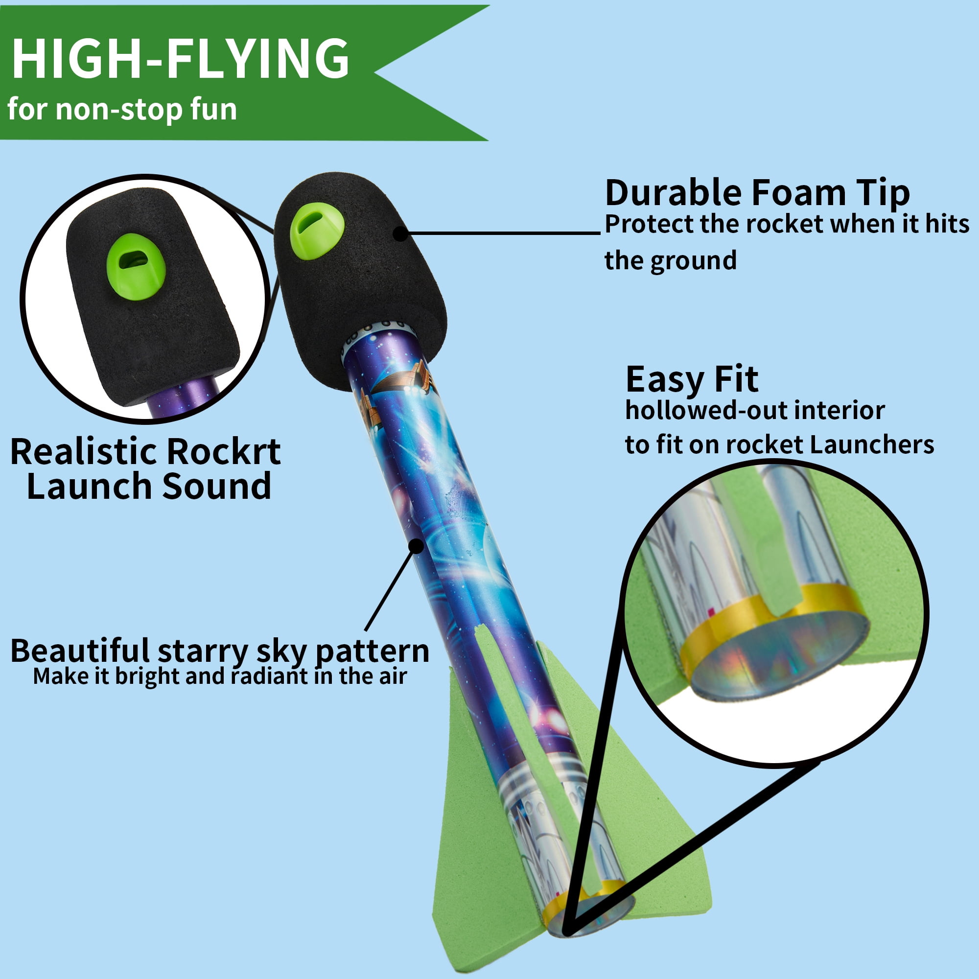 Buy Air Rocket Toy, Ultimate LED Rocket Launcher for Kids, Stomp and