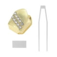 thumbnail image 3 of Unique Bargains 1 Set Fake Teeth Grills Fashion Double Row Diamond for Hip Hop Gift Gold Tone, 3 of 6