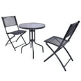 thumbnail image 2 of Gymax Outdoor Patio Furniture 3PCS Garden Backyard Folding Bistro Set, 2 of 8