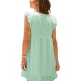 thumbnail image 2 of VISgogo Vestido casual para mujer, manga voladora, cuello en V, ahuecado, color sólido, suelto, vestidos acampanados VISgogo moda, 2 of 3
