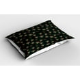 thumbnail image 2 of Ambesonne Firefly Pillow Sham 2 Pack, Night at Woodland Insects, 26"x20", Dark Green Burgundy, 2 of 3