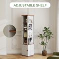 FNK Rotating Storage Cabinet Tower with Mirror, 4-Tier Adjustable ...