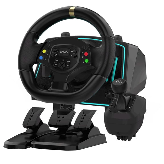 Volante de carreras NBCP 1080° con palanca de cambios de 6 velocidades y pedales para PS4, Xbox y PC