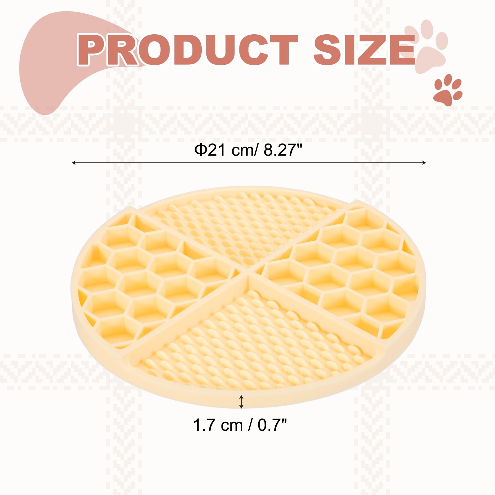 Uxcell Slow Feeder Dog Bowls, Puzzle Slow Eater Dog Food Bowl, (Yellow & Diameter: 8.27"), Intended for Fast Eater Small / Medium Dogs / Helps Prevent Abdominal Gas Anti-Choking