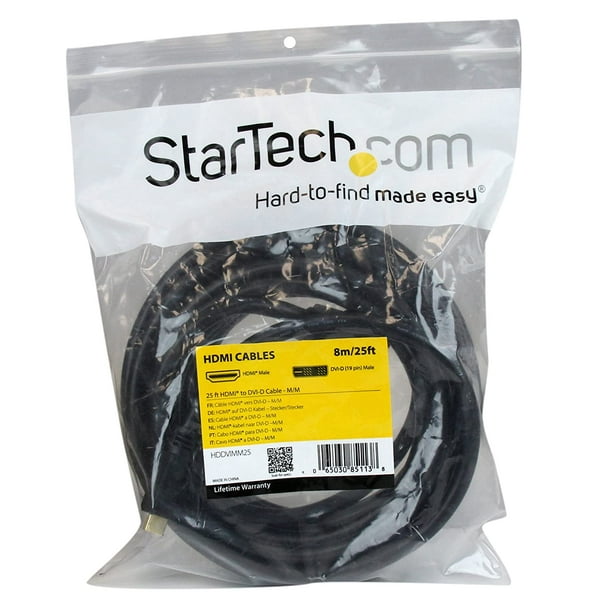 Startech Vers Le Câble DVI-D DVI-I 1.8 M Noir