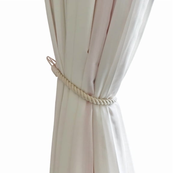 Curtain Ropes Tiebacks Tie-Backs, Curtain Handmade Holdbacks,Home Hand Braided Curtain Tieback(Cotton white)