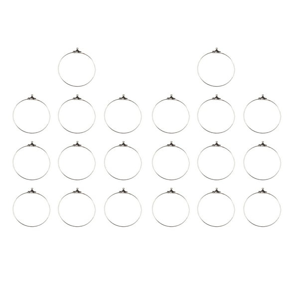 20PCS Pendientes simples de bricolaje Accesorios para hacer joyas Clips de cobre para las mujeres Chica Artesanía (Plata, 40 mm)