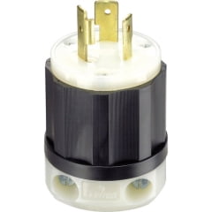 

Leviton Leviton - 02311-0PB - Industrial Nylon Grounding Plug L5-20P 16-10 AWG 2 Pole 3 Wire Bagged