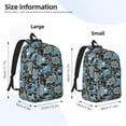 thumbnail image 2 of Rateoe Blue Excavator Pattern Durable Canvas Backpack for Men & Women – Stylish & Lightweight – Adjustable Straps, Multiple Pockets – Fits 15-17 Inch LaptopsSmall, 2 of 5