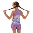 thumbnail image 2 of COEQINE Girls Tankini Swimsuit 2 Piece for Kids Ages 12-13 with Removable Pads Printed Bathing Suits for Big Kid Preteen Soft Crewneck Tank Top and Swim Shorts, Horse Dreamy Sky, 2 of 8