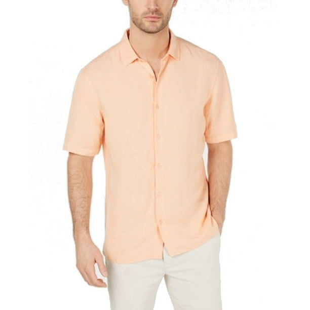 peach linen shirt mens